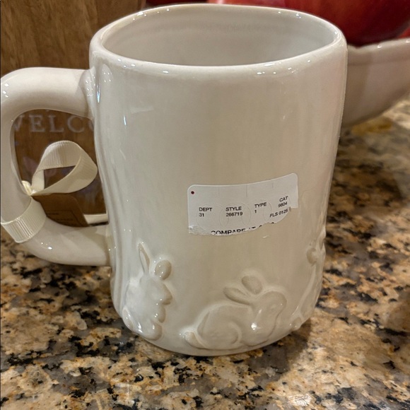 Rae Dunn Spring Cream Mug with Embossed Bunny Design - Picture 2 of 6